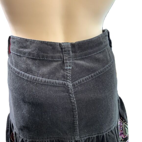 Junction West Brown Pink Embroidered Paisley Skirt Sz 10 Boho Indie Kawaii Fairy - Picture 6 of 13